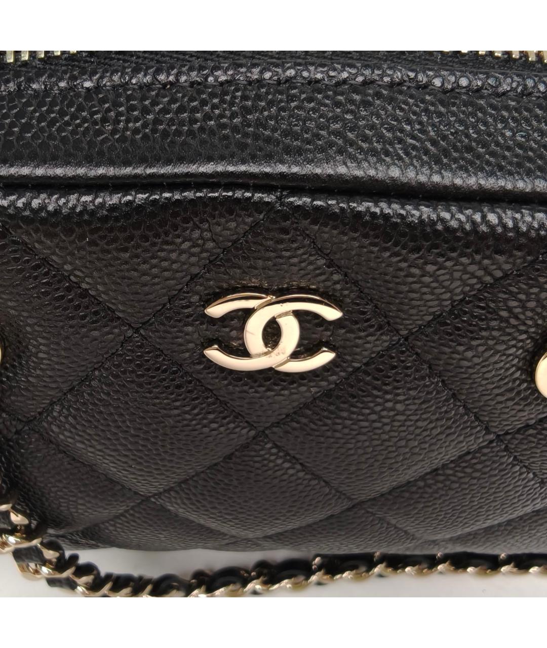 CHANEL Черная кожаная сумка через плечо, фото 7