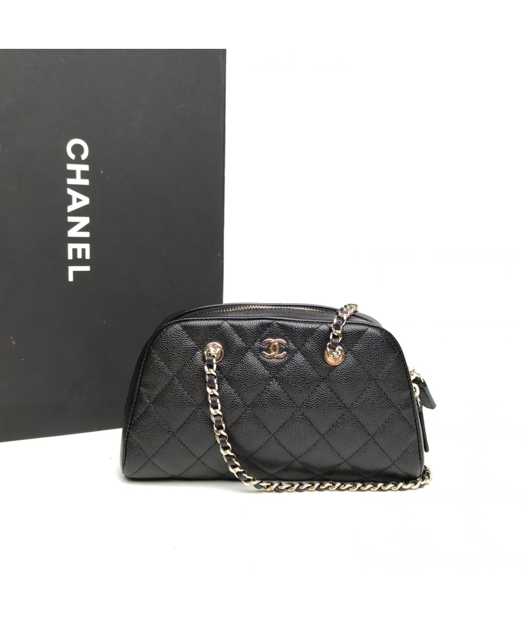CHANEL Черная кожаная сумка через плечо, фото 9