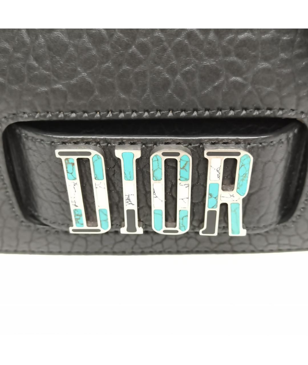 CHRISTIAN DIOR Черная кожаная сумка через плечо, фото 4