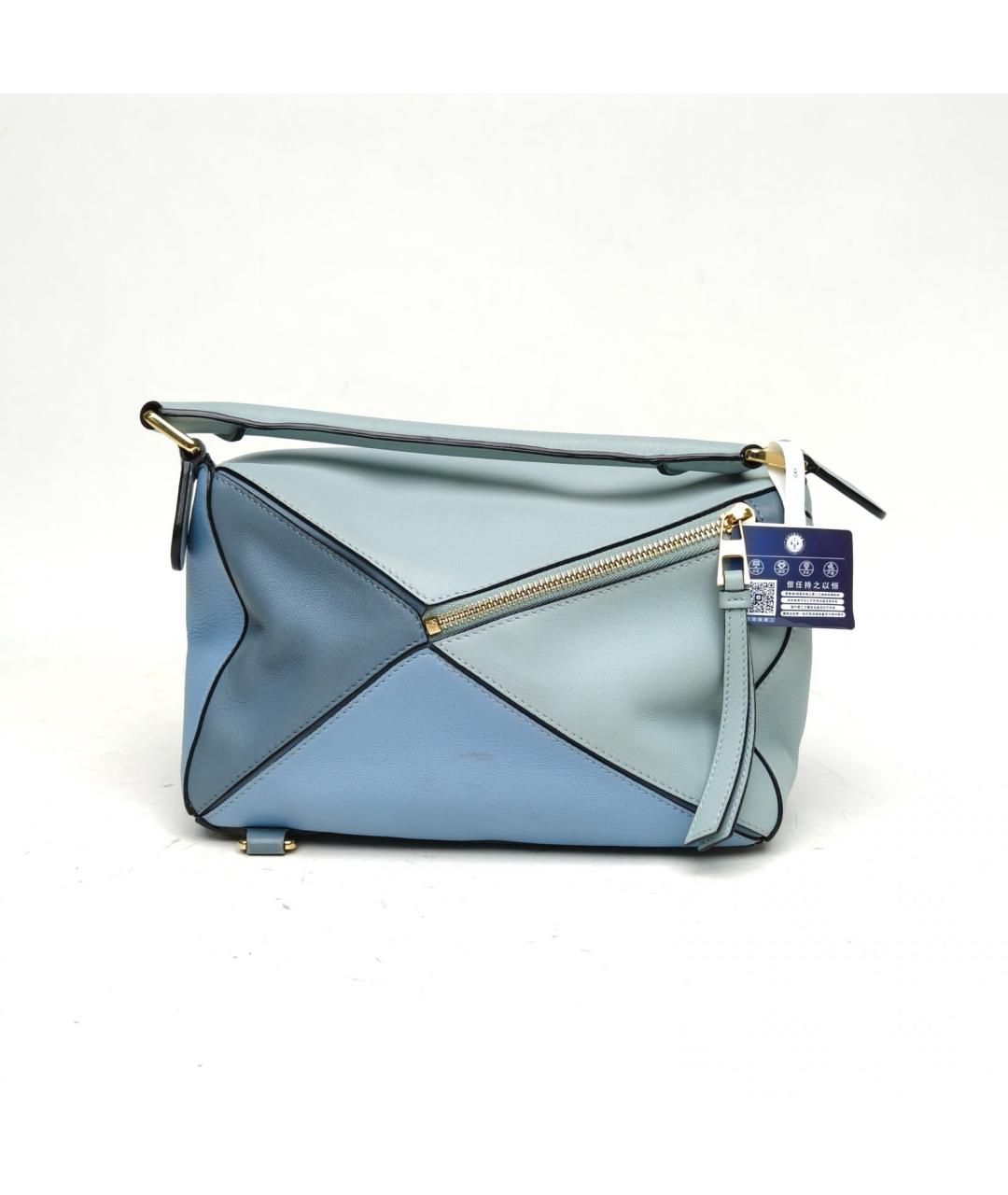 LOEWE Голубая кожаная сумка через плечо, фото 4