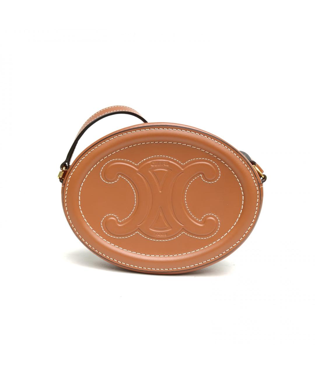 CELINE Коричневая кожаная сумка через плечо, фото 4