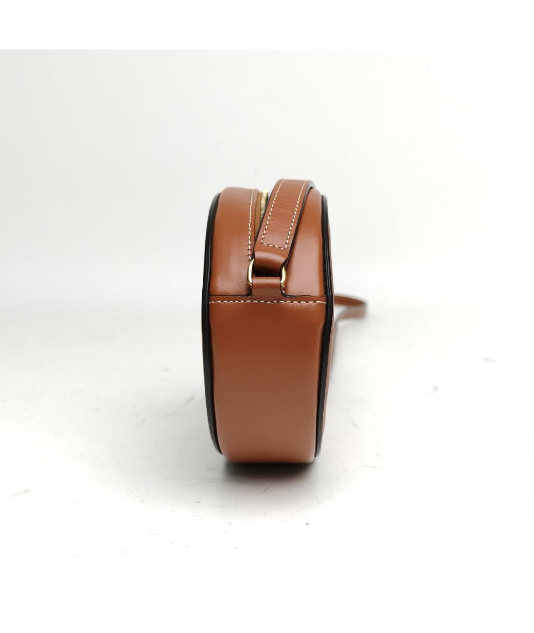 CELINE Коричневая кожаная сумка через плечо, фото 5