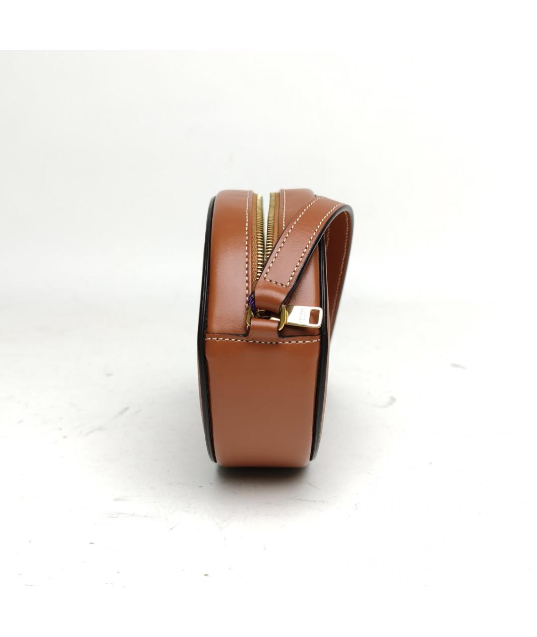 CELINE Коричневая кожаная сумка через плечо, фото 3