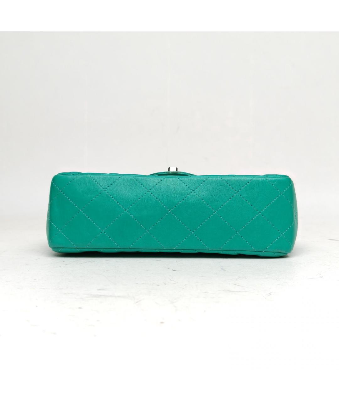 CHANEL Бирюзовая кожаная сумка через плечо, фото 7
