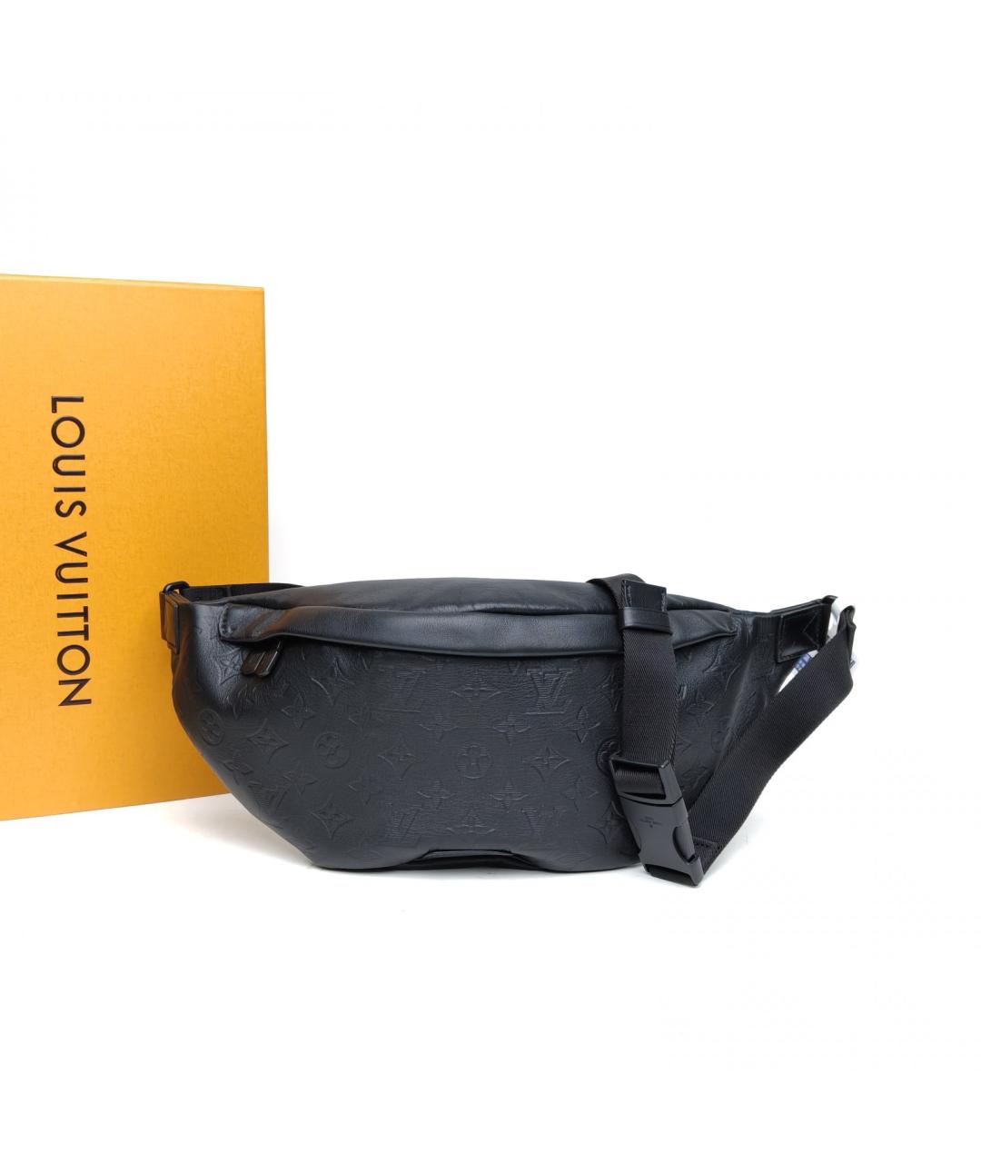 LOUIS VUITTON Черная кожаная поясная сумка, фото 7