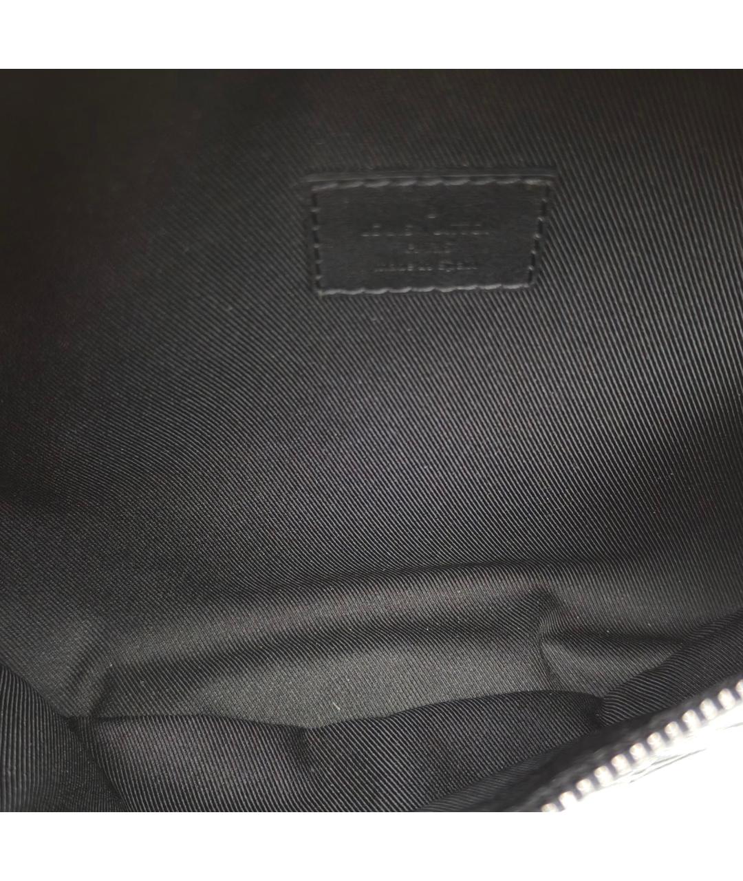 LOUIS VUITTON Черная кожаная поясная сумка, фото 6
