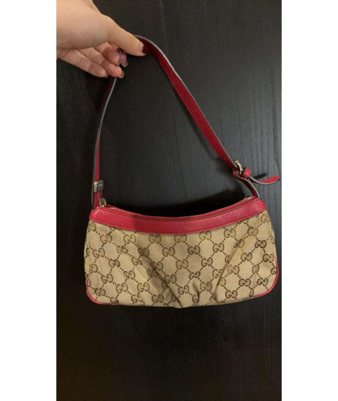 GUCCI Коричневая тканевая сумка через плечо, фото 9