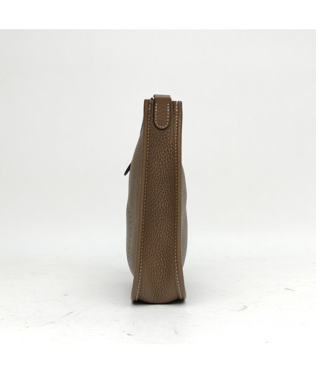 HERMES Бежевая кожаная сумка через плечо, фото 3