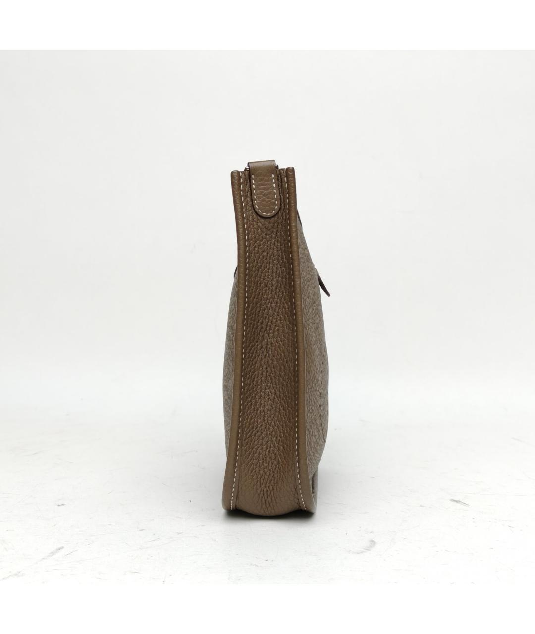 HERMES Бежевая кожаная сумка через плечо, фото 5