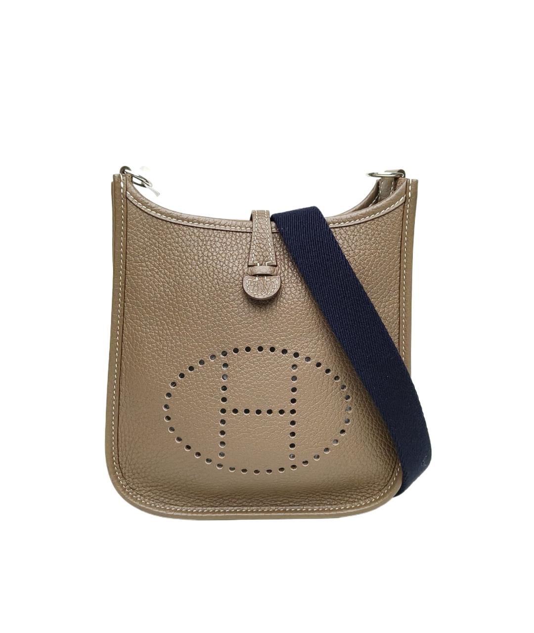 HERMES Бежевая кожаная сумка через плечо, фото 10