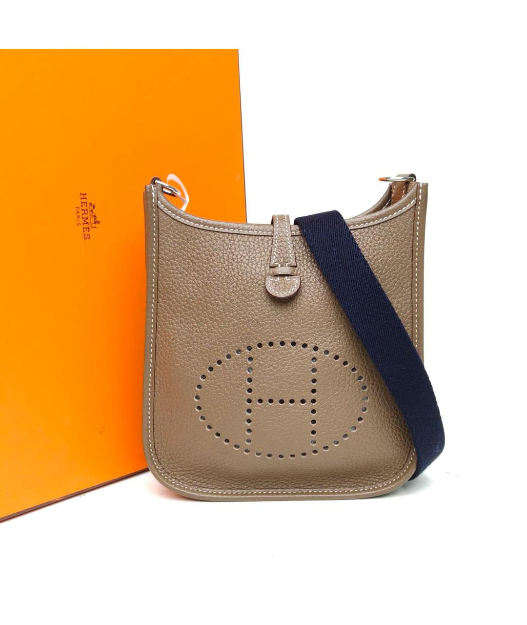 HERMES Бежевая кожаная сумка через плечо, фото 8