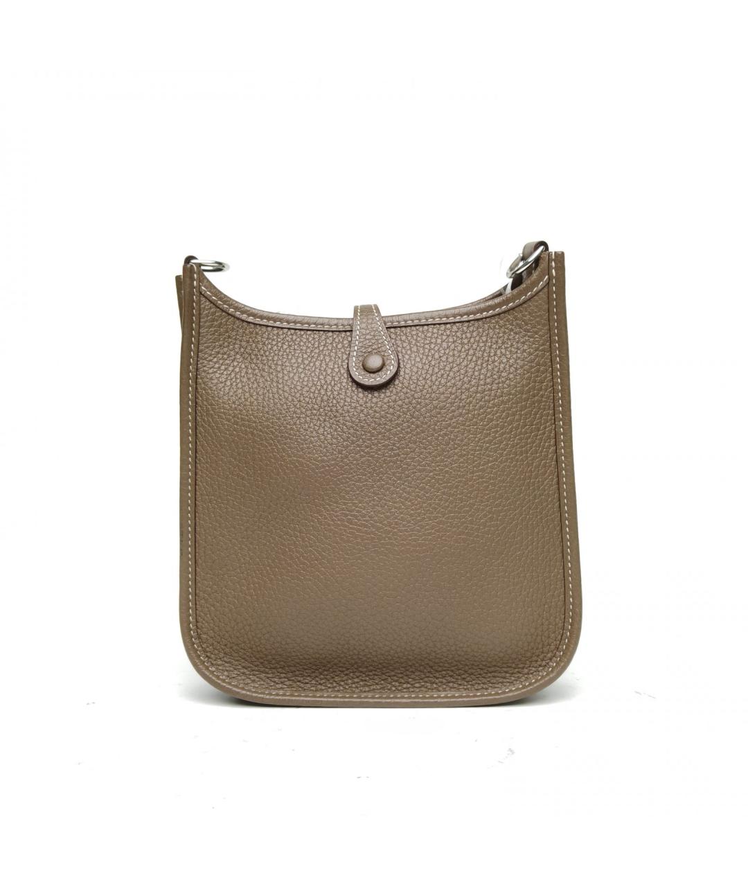 HERMES Бежевая кожаная сумка через плечо, фото 4