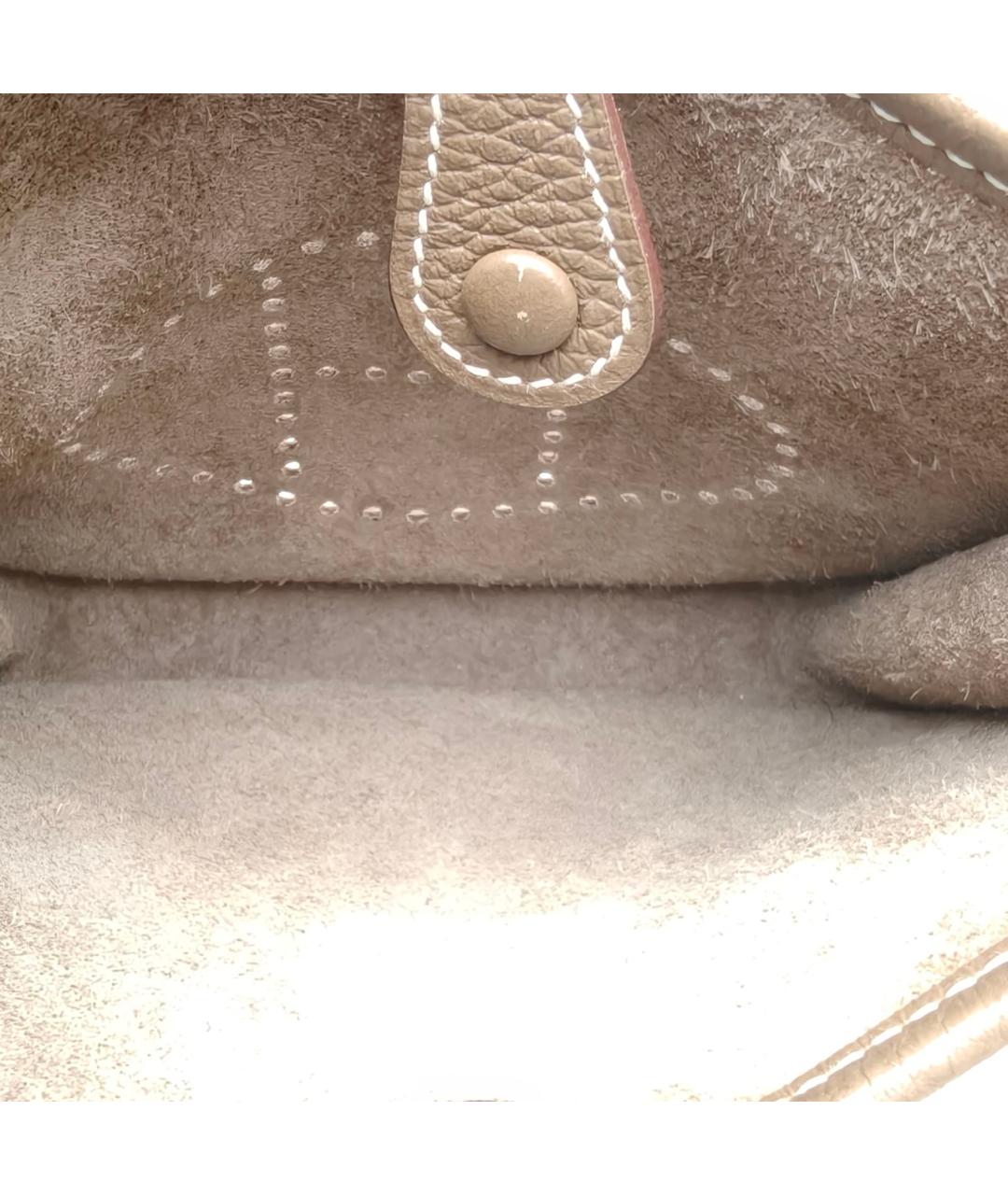 HERMES Бежевая кожаная сумка через плечо, фото 7