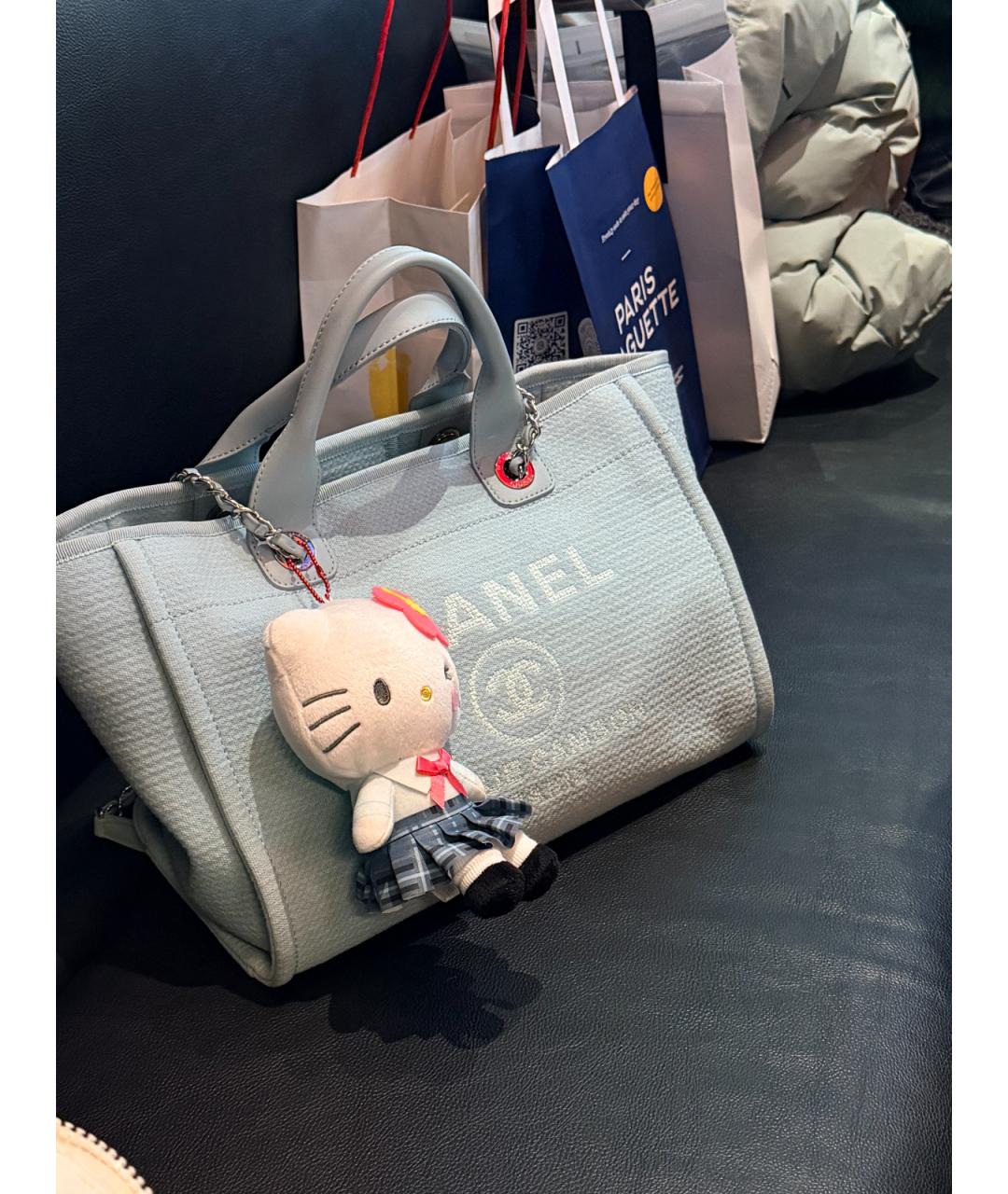 CHANEL Голубая сумка через плечо, фото 9