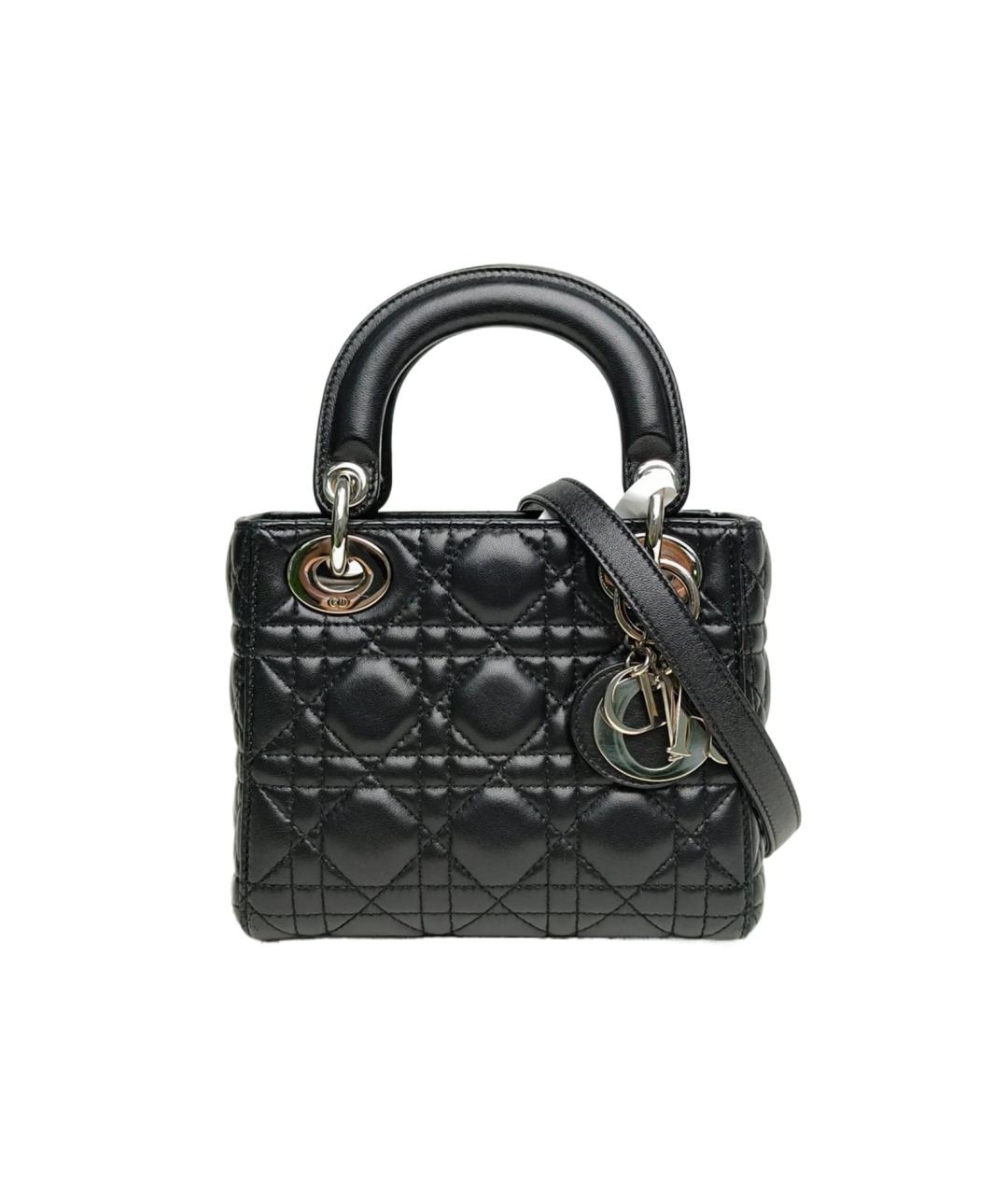 CHRISTIAN DIOR Черная кожаная сумка с короткими ручками, фото 1