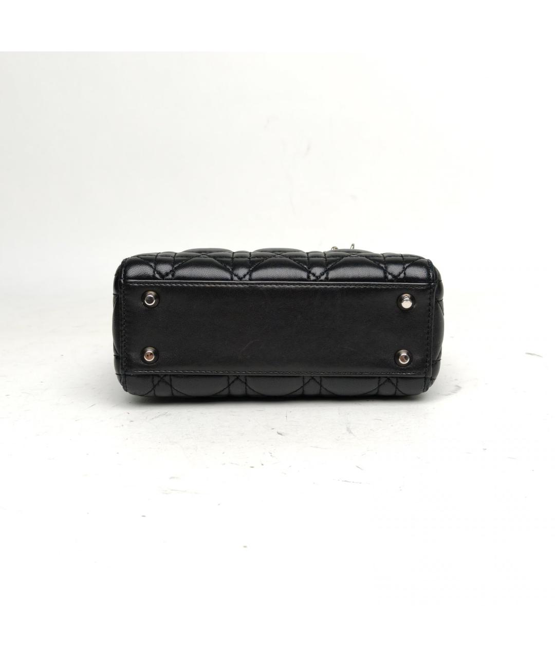 CHRISTIAN DIOR Черная кожаная сумка с короткими ручками, фото 6