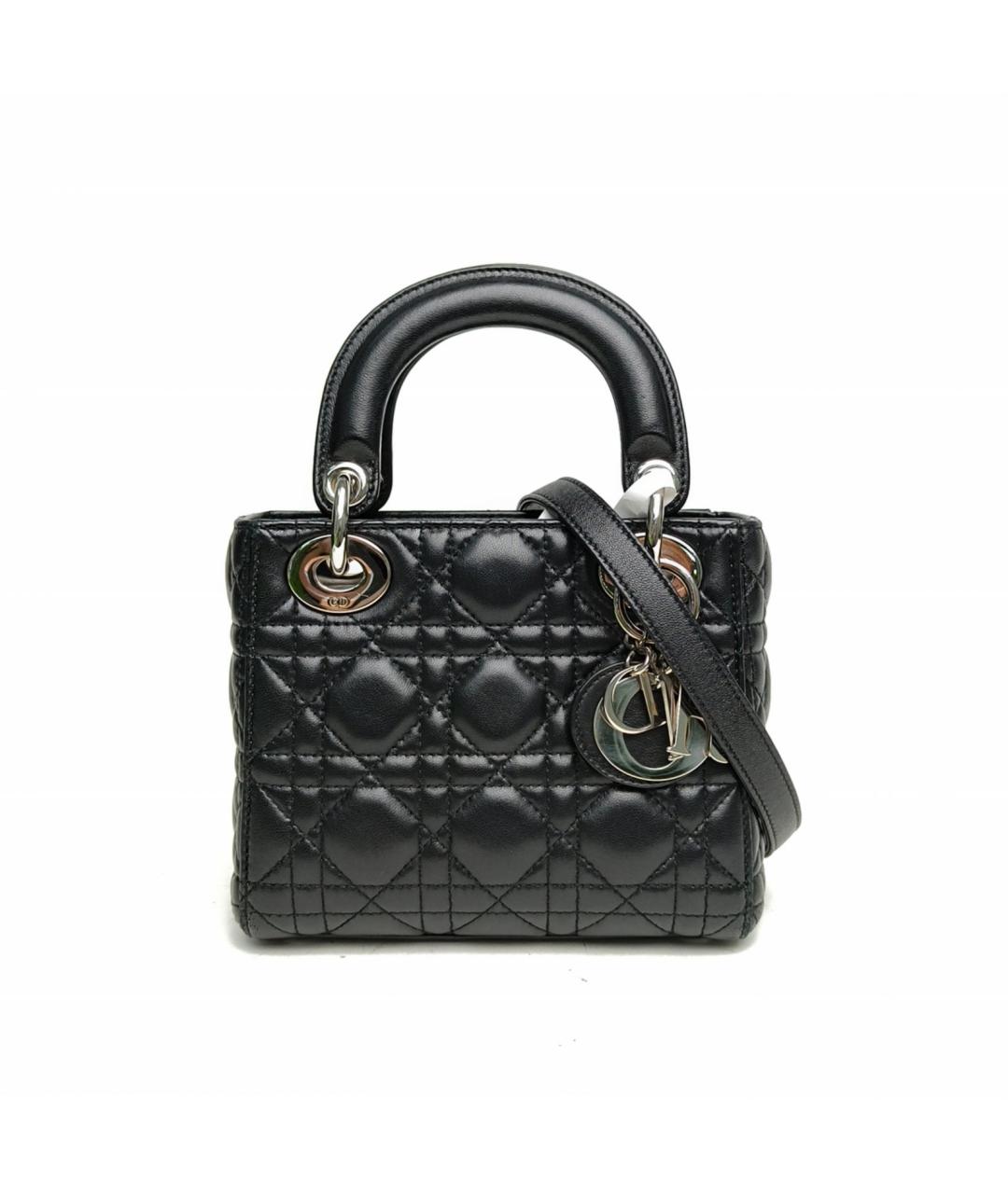 CHRISTIAN DIOR Черная кожаная сумка с короткими ручками, фото 2