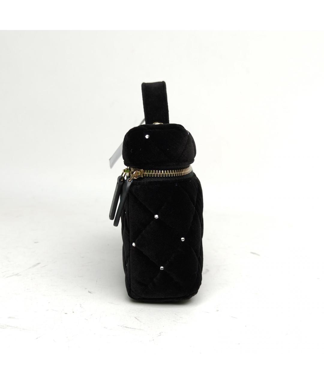 CHANEL Черная бархатная сумка через плечо, фото 3