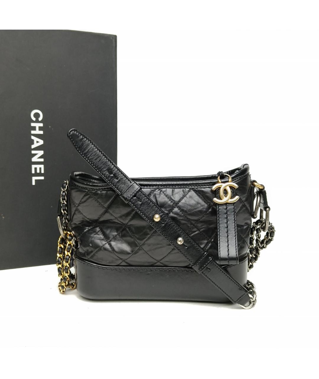 CHANEL Черная кожаная сумка через плечо, фото 8
