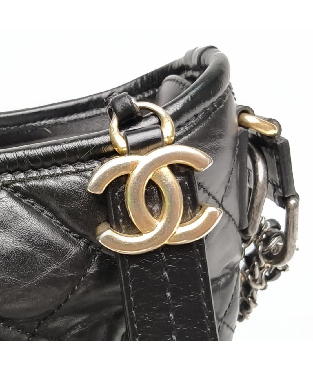 CHANEL Черная кожаная сумка через плечо, фото 6