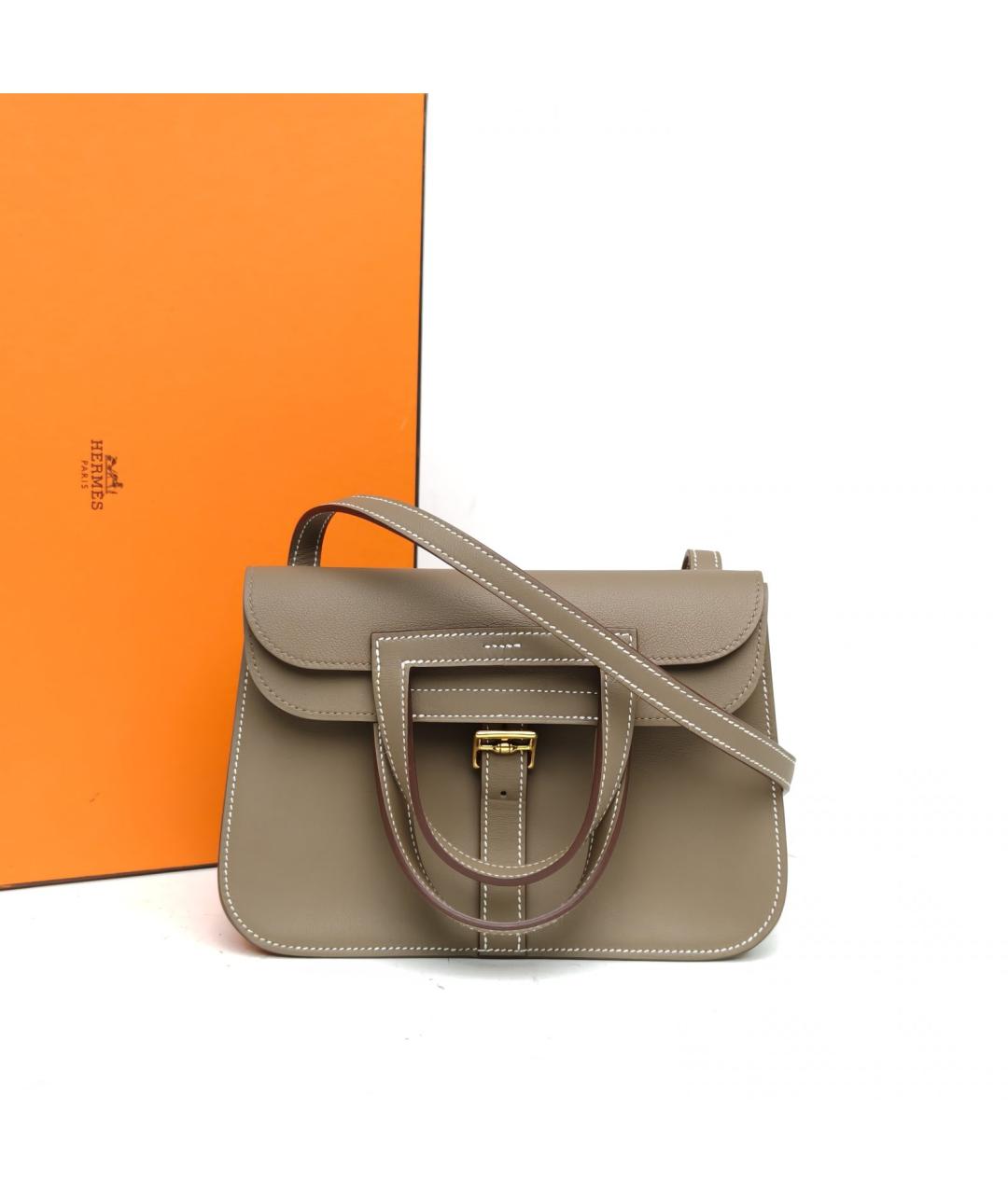 HERMES Коричневая кожаная сумка через плечо, фото 8