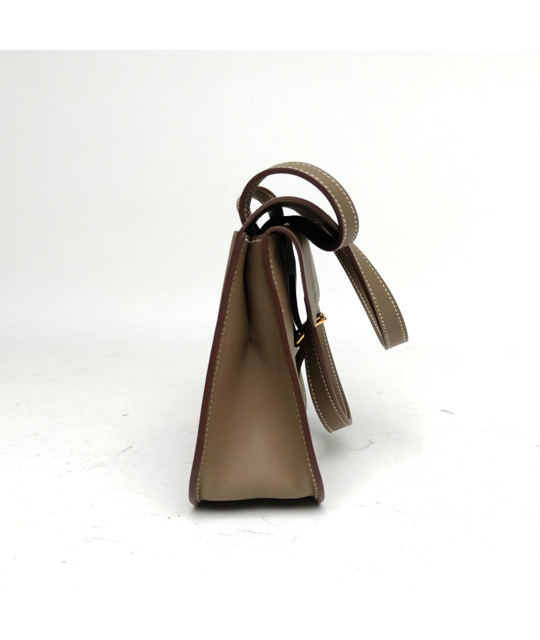 HERMES Коричневая кожаная сумка через плечо, фото 5