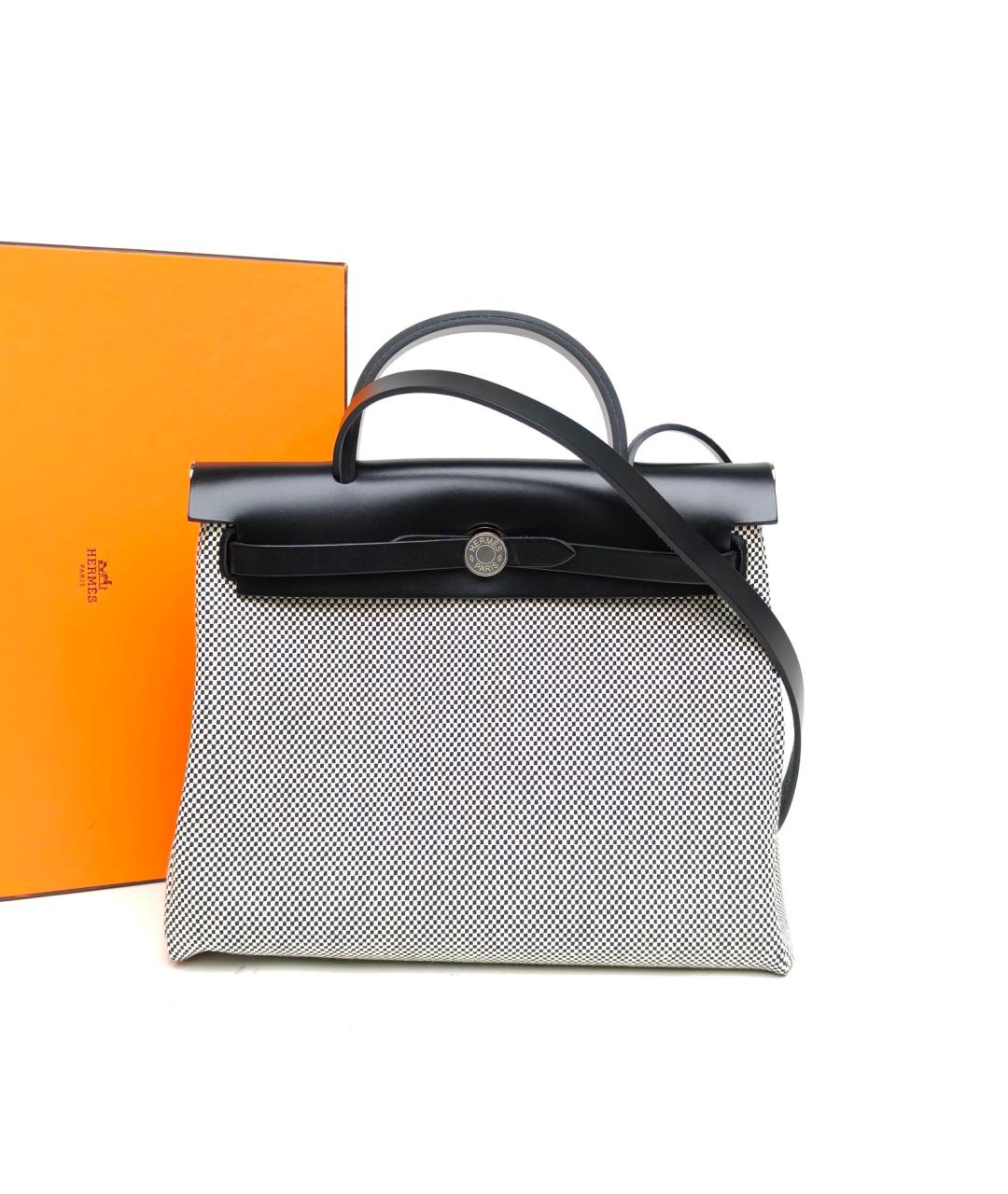 HERMES Черная тканевая сумка через плечо, фото 9