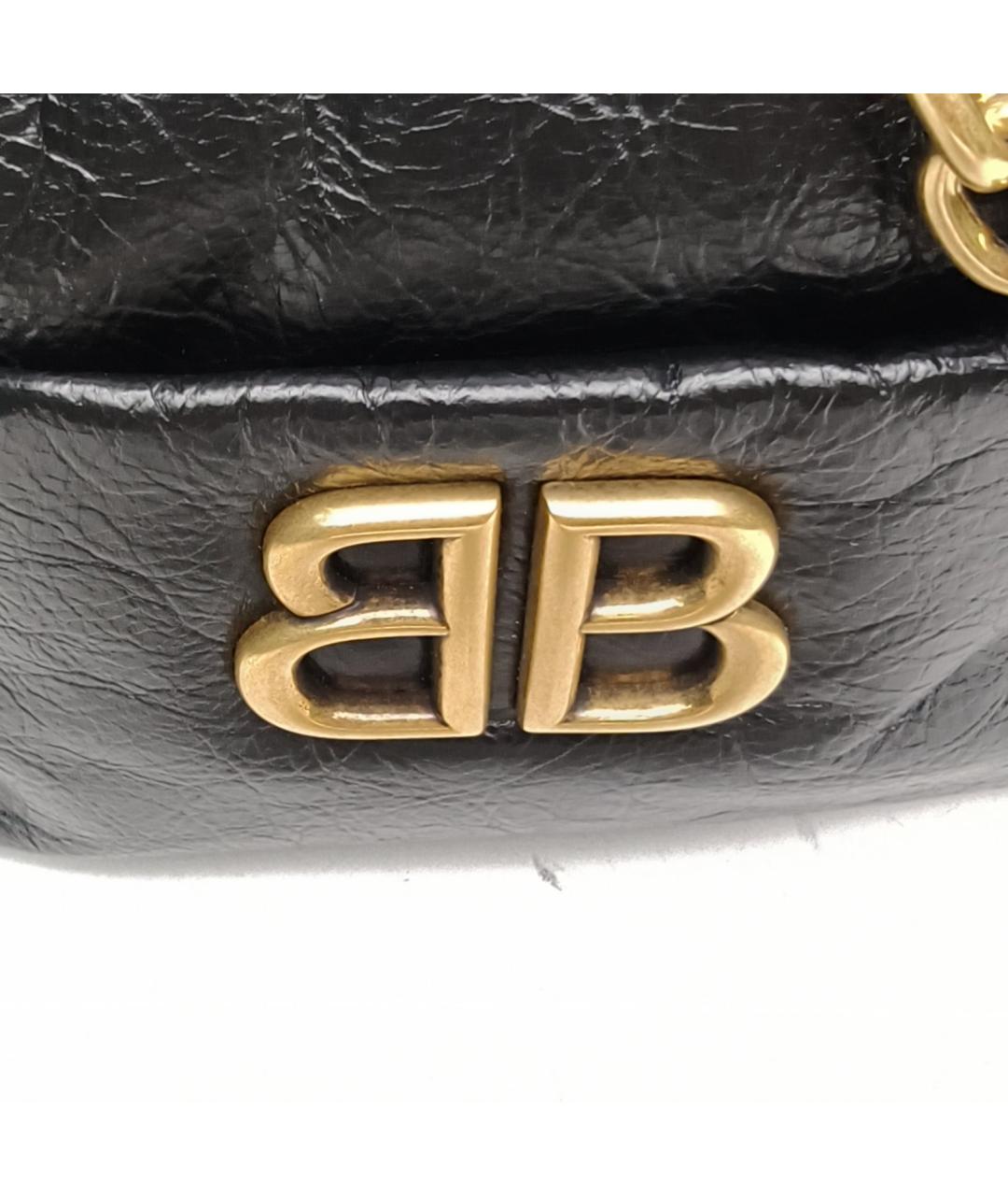 BALENCIAGA Черная кожаная сумка через плечо, фото 7