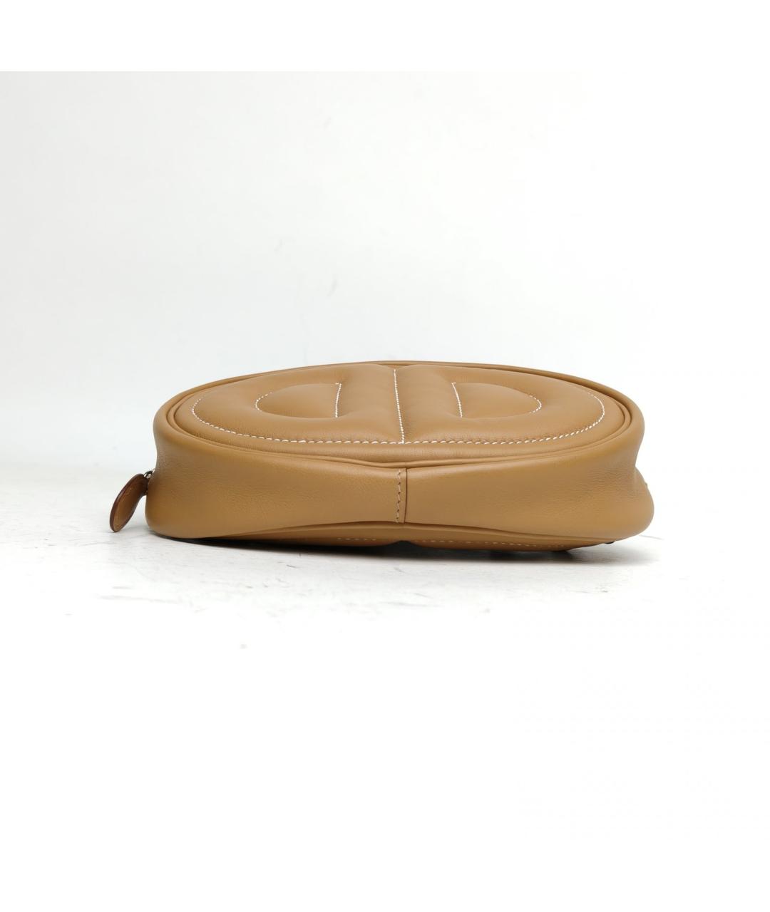 HERMES Бежевая кожаная сумка через плечо, фото 6