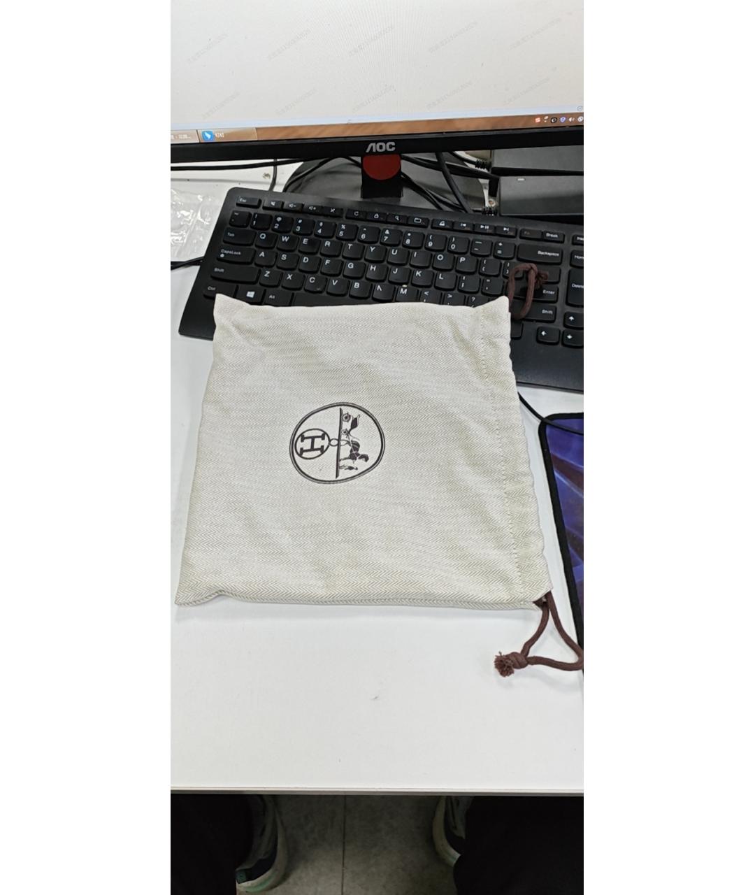 HERMES Бежевая кожаная сумка через плечо, фото 9