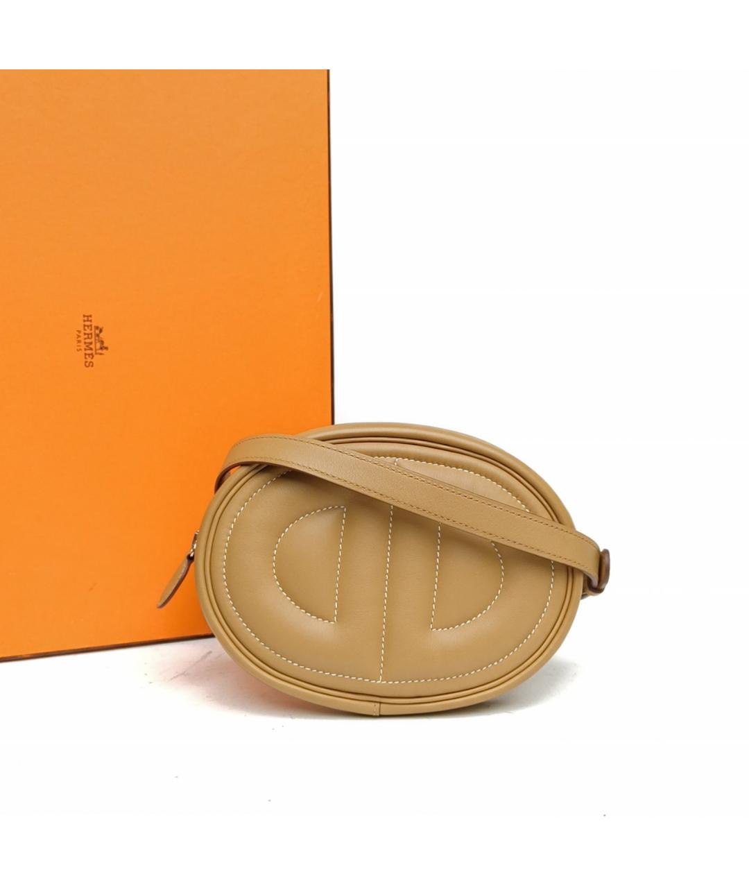 HERMES Бежевая кожаная сумка через плечо, фото 8