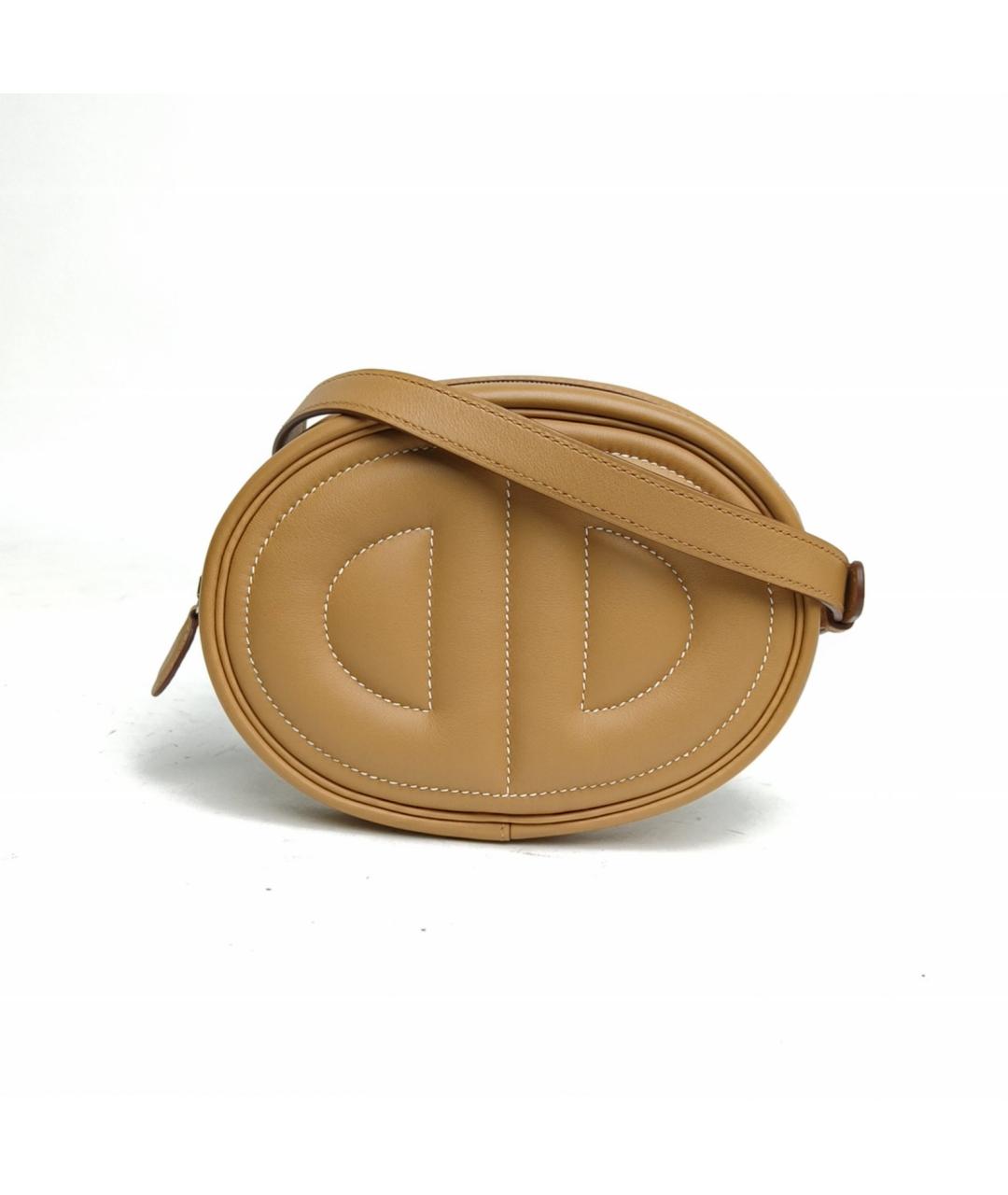 HERMES Бежевая кожаная сумка через плечо, фото 2