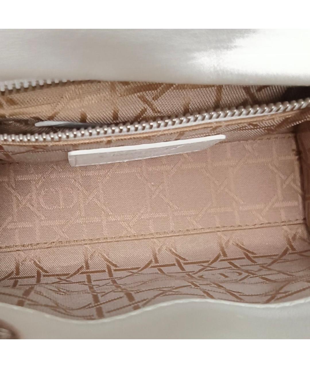 CHRISTIAN DIOR Белая кожаная сумка с короткими ручками, фото 8