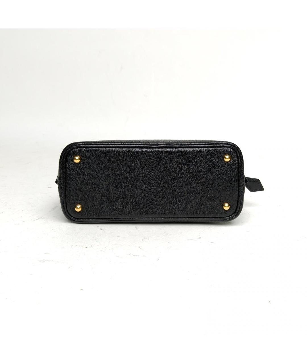 HERMES Черная кожаная сумка с короткими ручками, фото 9