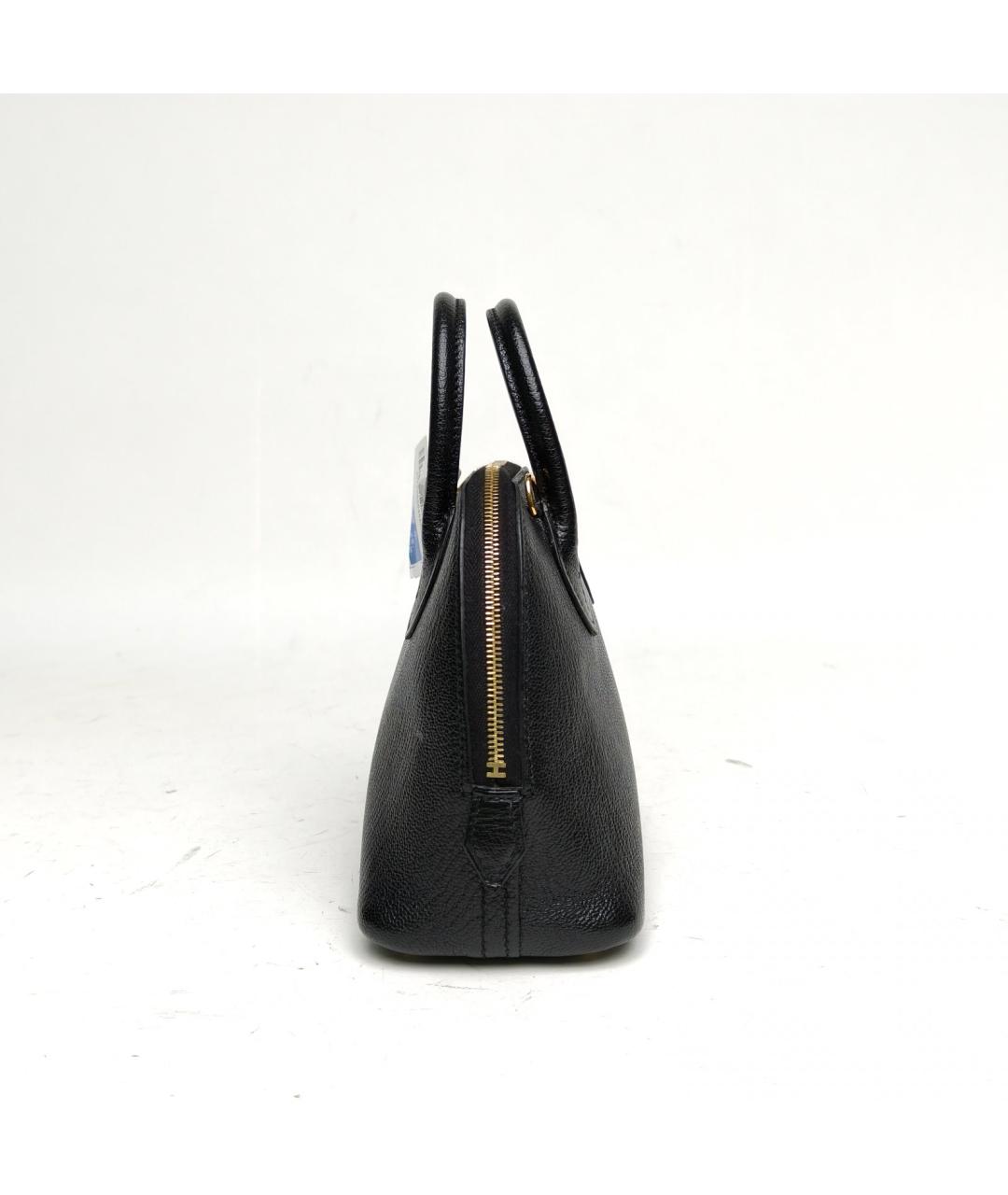 HERMES Черная кожаная сумка с короткими ручками, фото 8