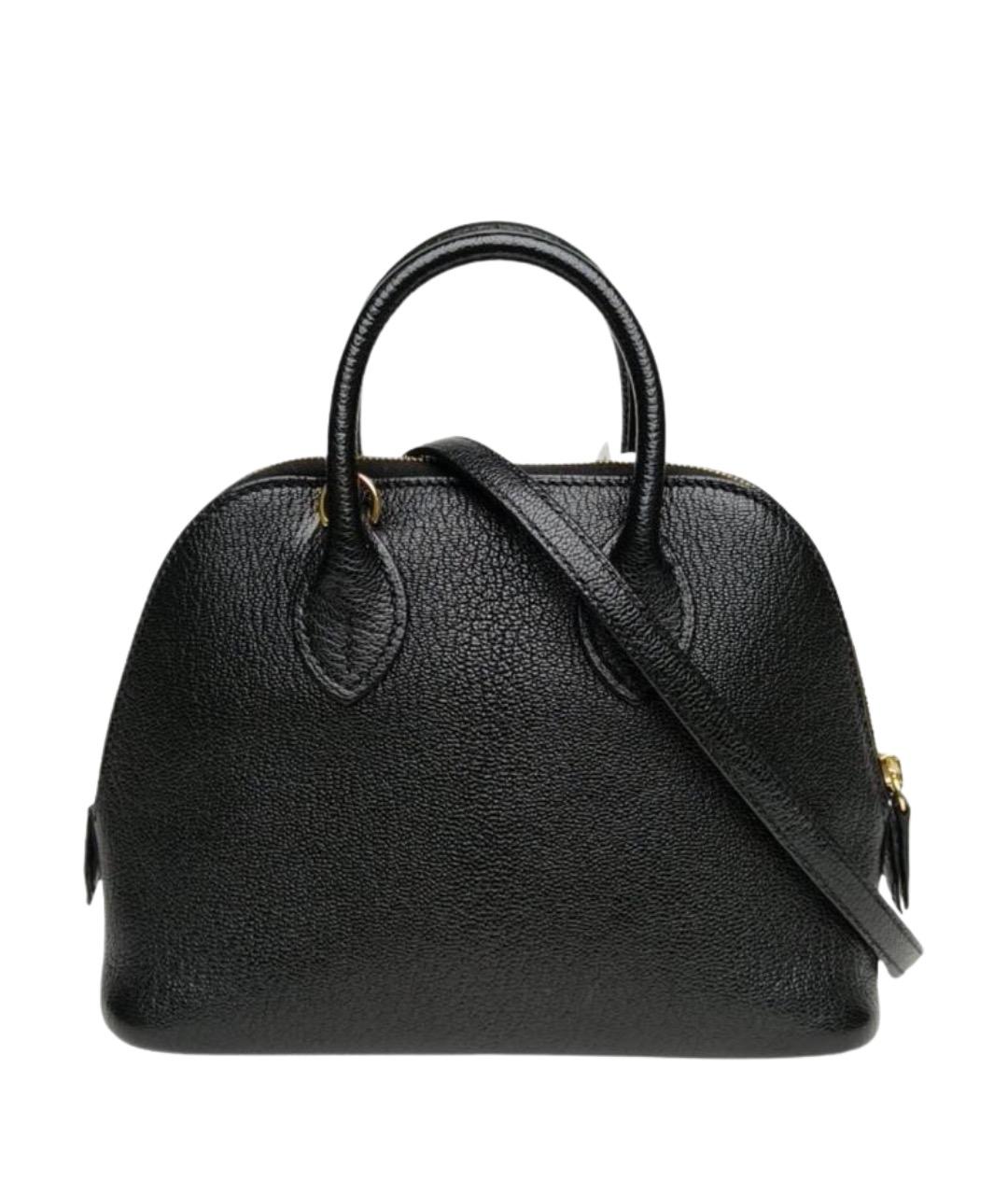 HERMES Черная кожаная сумка с короткими ручками, фото 1