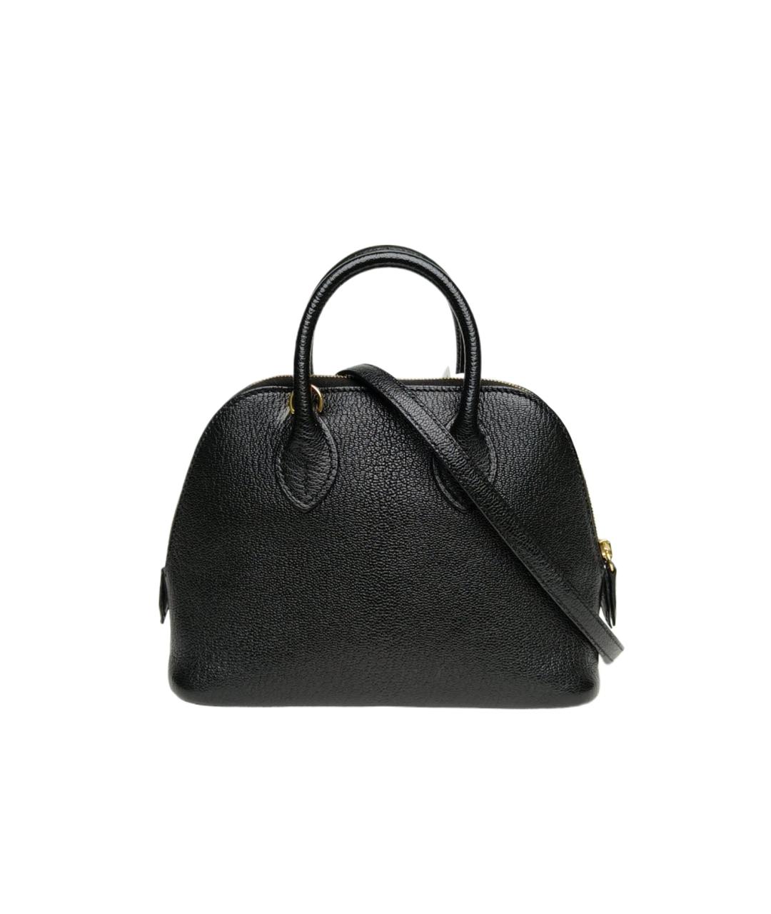 HERMES Черная кожаная сумка с короткими ручками, фото 2