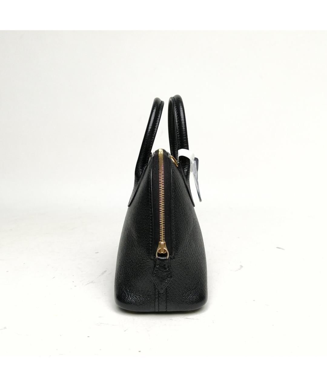 HERMES Черная кожаная сумка с короткими ручками, фото 5