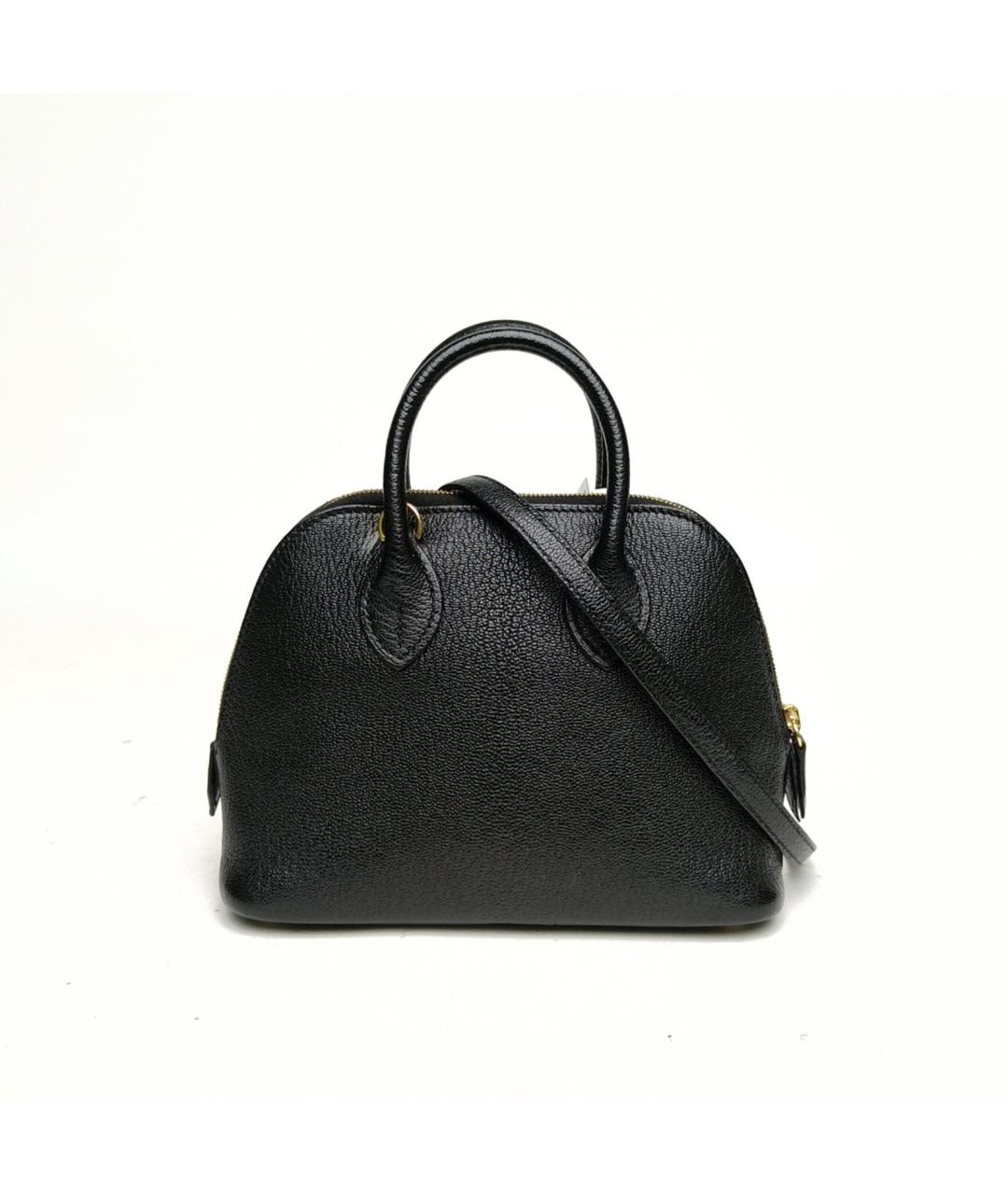 HERMES Черная кожаная сумка с короткими ручками, фото 4