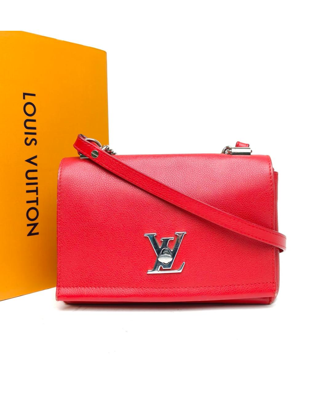 LOUIS VUITTON Красная кожаная сумка через плечо, фото 9