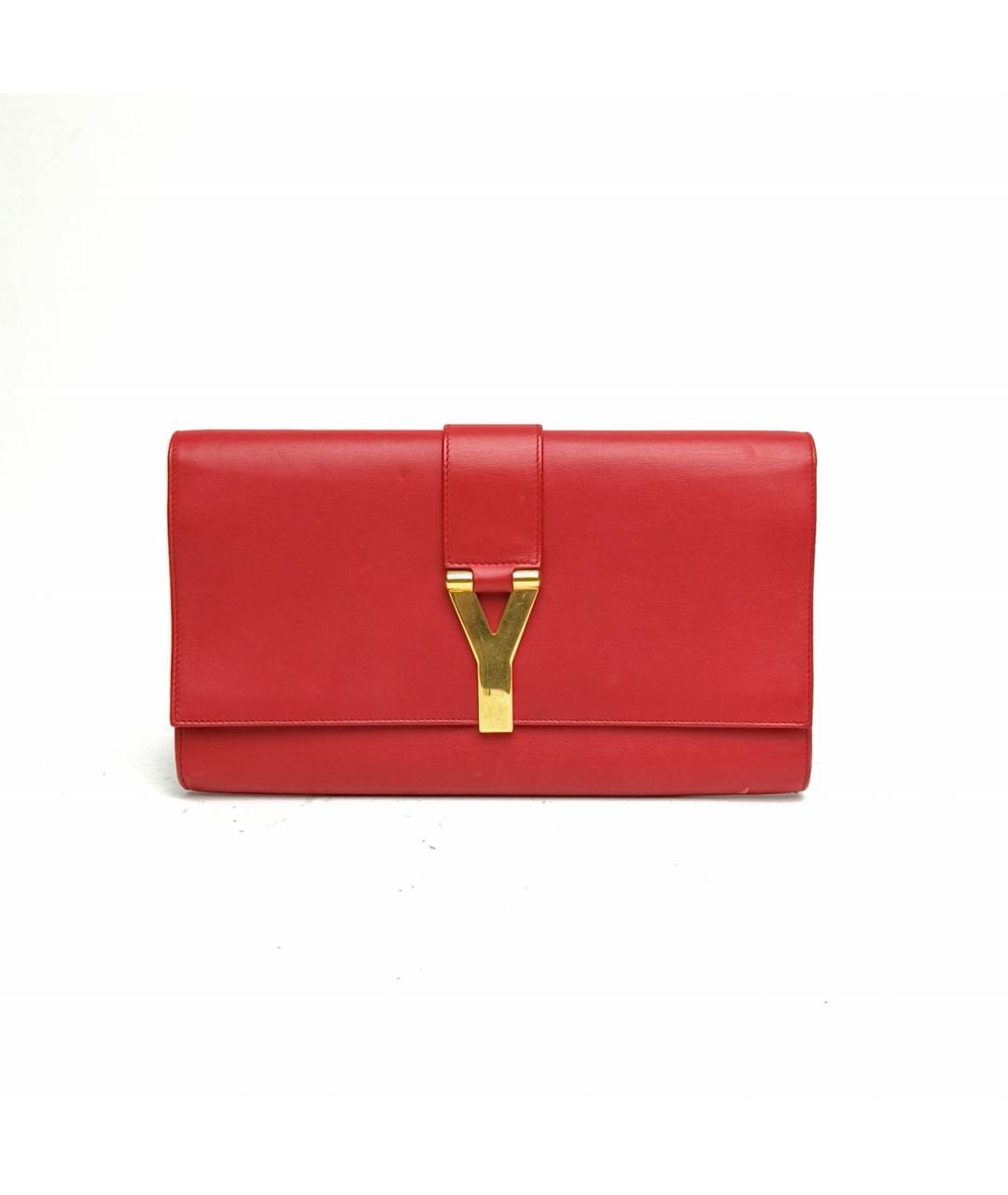 SAINT LAURENT Красная кожаная сумка через плечо, фото 2