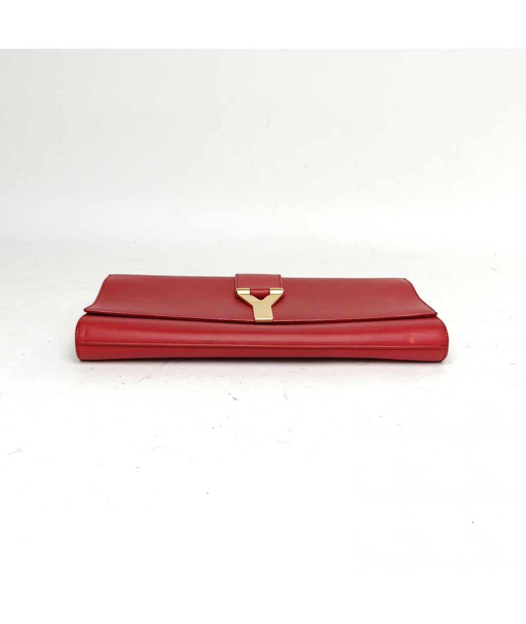 SAINT LAURENT Красная кожаная сумка через плечо, фото 6