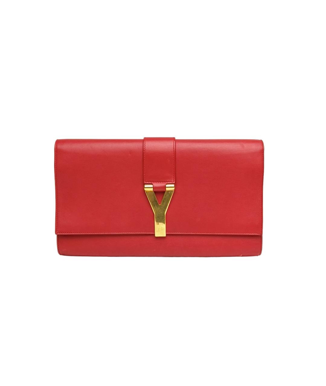 SAINT LAURENT Красная кожаная сумка через плечо, фото 1