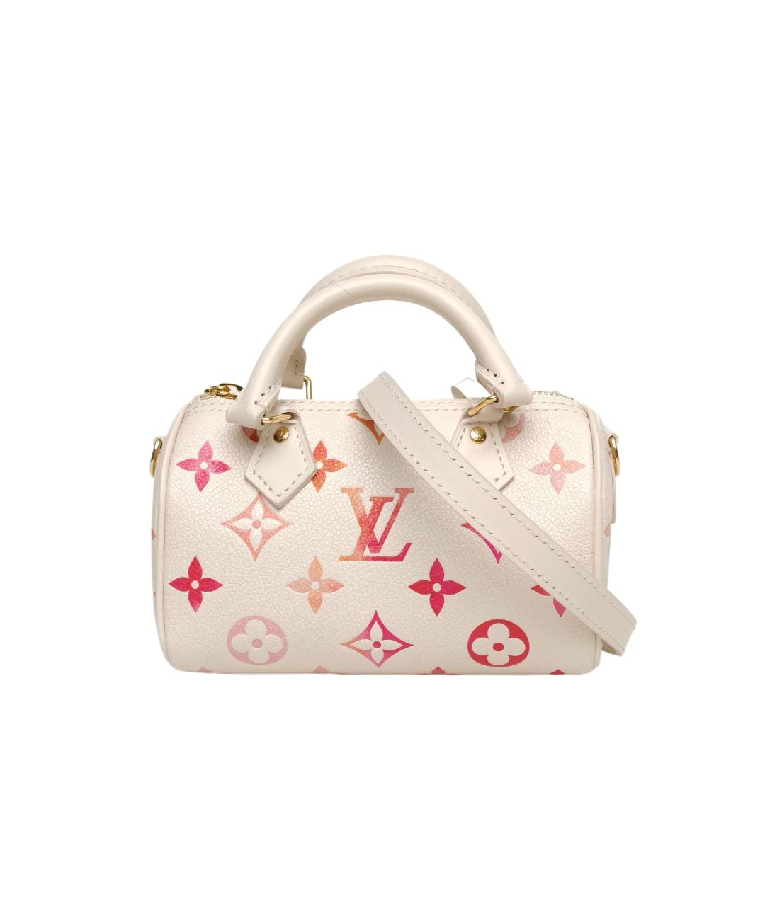 LOUIS VUITTON Белая кожаная сумка с короткими ручками, фото 8