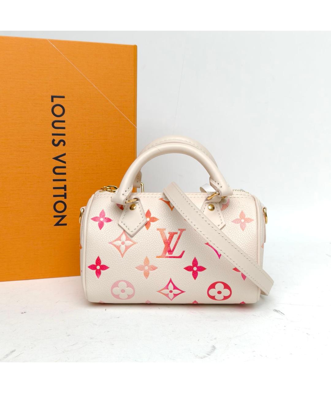 LOUIS VUITTON Белая кожаная сумка с короткими ручками, фото 6