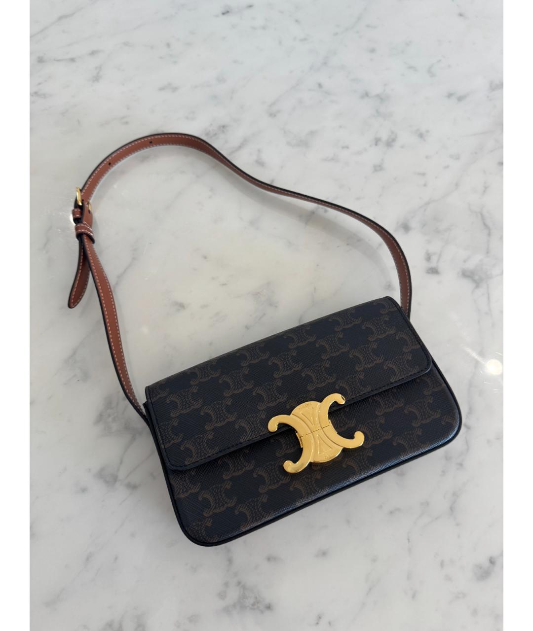 CELINE Коричневая сумка через плечо, фото 9