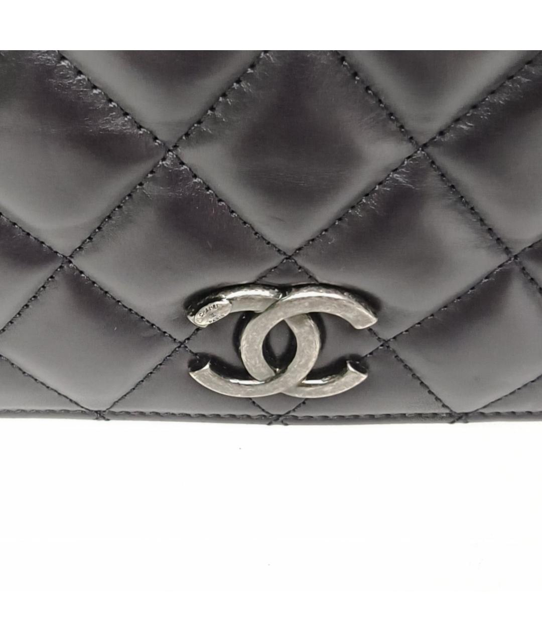 CHANEL Черная кожаная сумка через плечо, фото 8