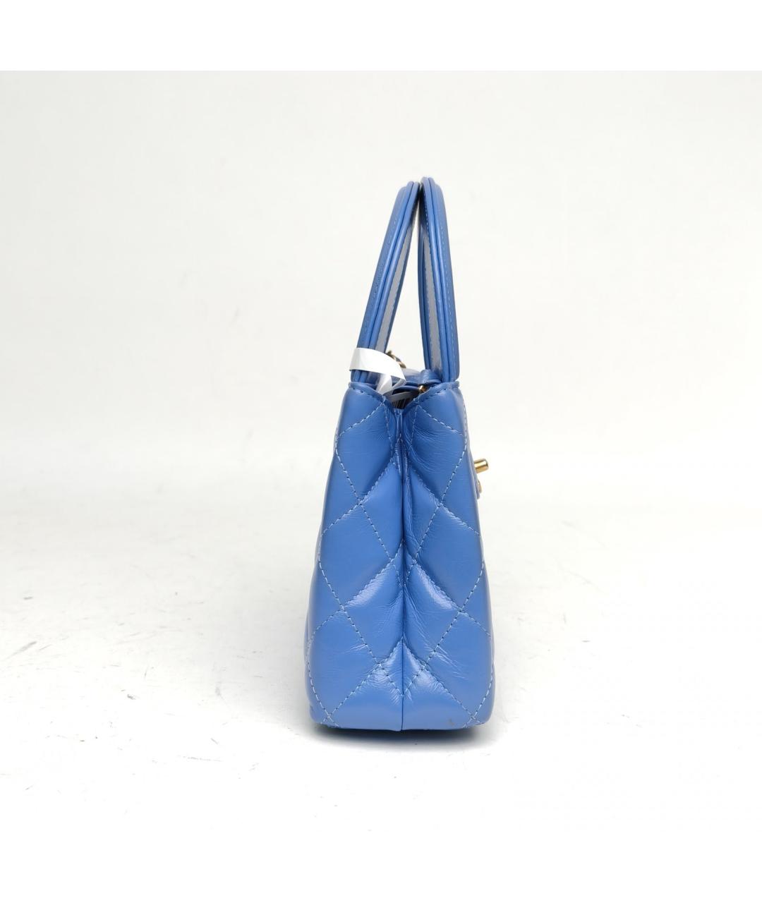 CHANEL Синяя кожаная сумка через плечо, фото 5