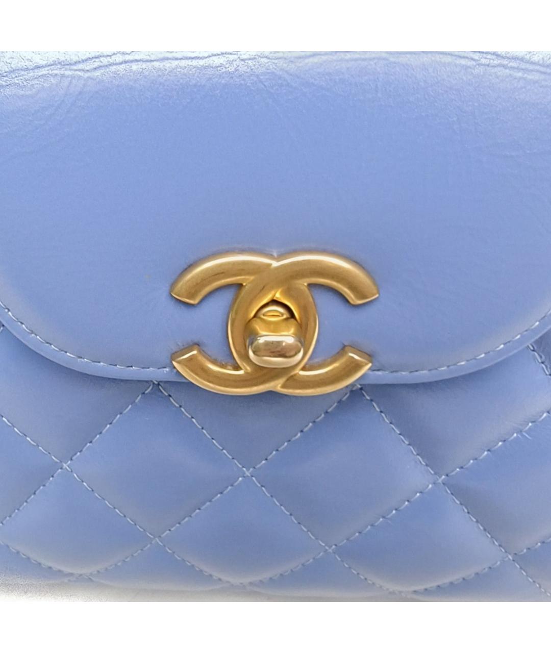 CHANEL Синяя кожаная сумка через плечо, фото 8