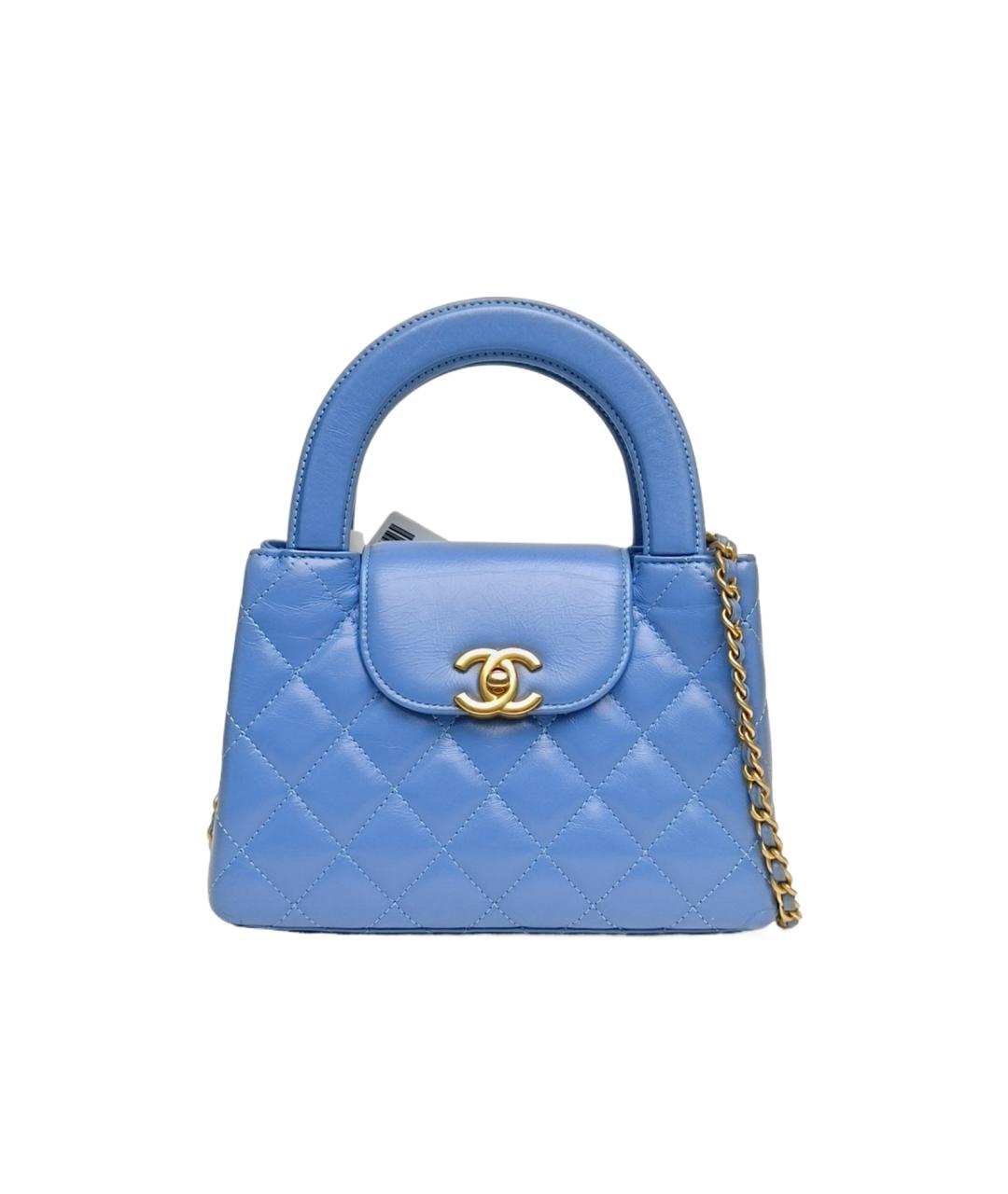 CHANEL Синяя кожаная сумка через плечо, фото 10